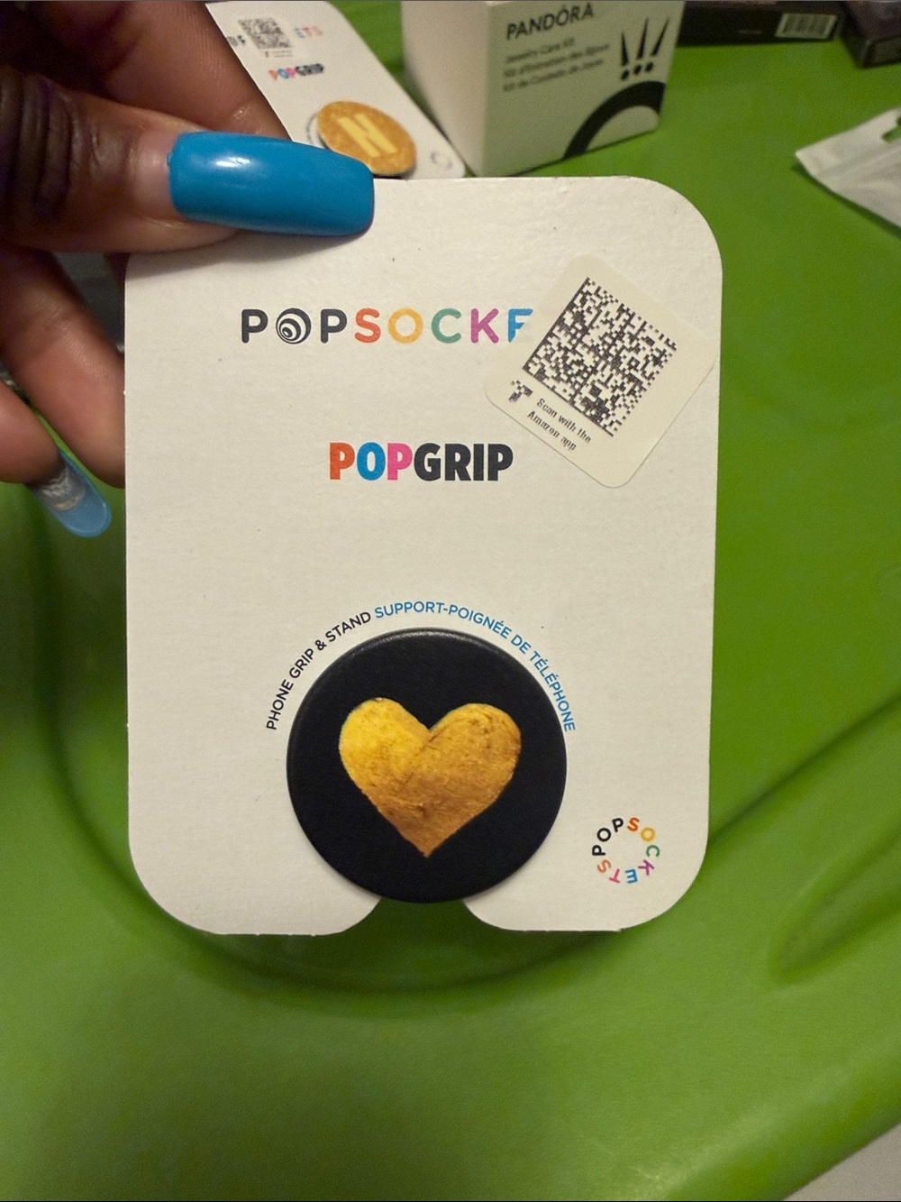PopSocket PopGrip Phone Grip Black with Gold Heart